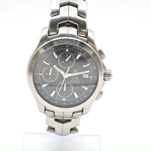 TAG HEUER Link Date Watch 43mm CJF2110 Chronograph AT Black Dial SS